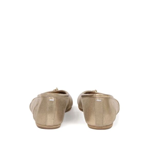 Maison Margiela Women Tabi New Metallic Leather Ballerinas With Laminated Finish - Picture 3 of 5